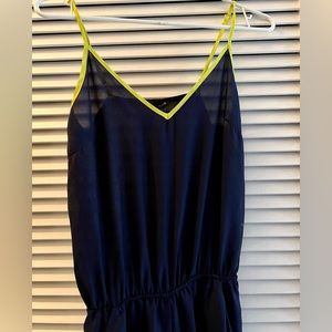 Aqua sleeveless lightweight blue jumpsuit/ romper size 0 wide leg pant